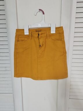 NWT kidpik Girl's Yellow A-Line Denim Mini Skirt